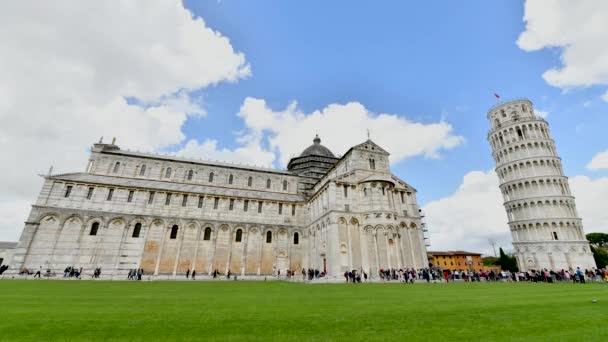 Pisa Torony Dóm Csodák Terét Olaszország — Stock videók