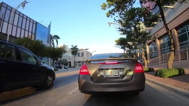 Miami March 2018 Miami Beach Traffic Seen Moving Car — Stock Video