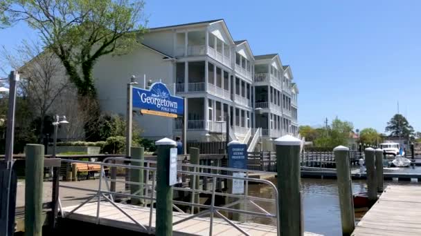 Panoramisch Uitzicht Van Georgetown Oceanfront Verenigde Staten — Stockvideo