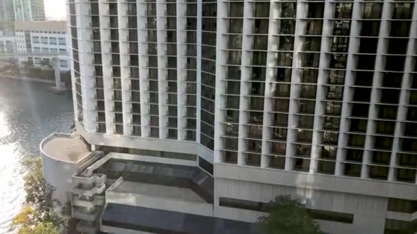 Όμορφη Θέα Στο Κέντρο Της Πόλης Ουρανοξύστες Του Μαϊάμι Φλόριντα — Αρχείο Βίντεο