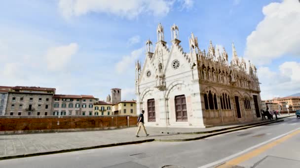 Pisa Italy Апреля 2018 Года Прекрасный Вид Церковь Спина — стоковое видео