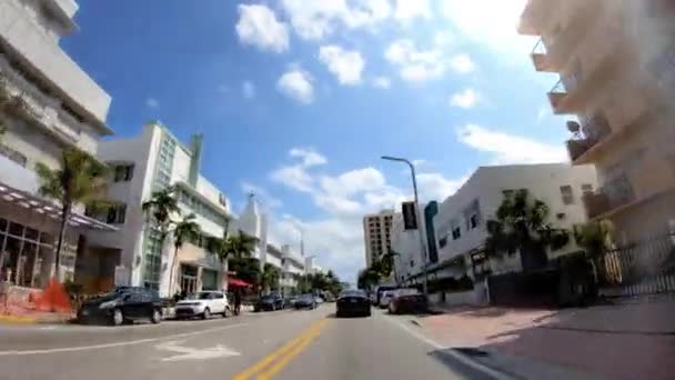 Miami Března 2018 Miami Beach Provoz Jedoucího Auta Časová Prodleva — Stock video