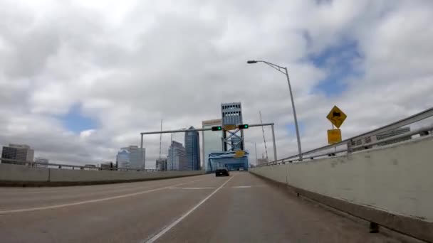 Csodálatos naplemente légi skyline Jacksonville, Fl — Stock videók