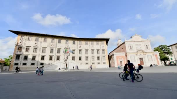 Εναέρια Πανοραμική Αεροφωτογραφία Της Πλατείας Ιππότες Στην Πίζα Ιταλία Βίντεο — Αρχείο Βίντεο