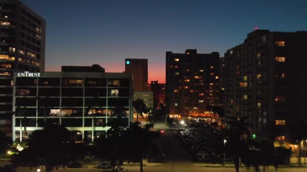 Panorámás Naplemente Légi Felvétel West Palm Beach Skyline Florida Amerikai — Stock videók