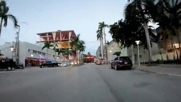 Miami Março 2018 Miami Beach Tráfego Visto Carro Movimento — Vídeo de Stock