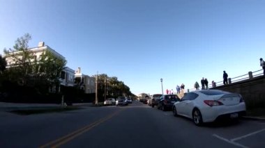 Charleston Oceanfront, Güney Carolina, ABD araba araba