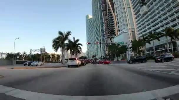 Miami Marzo 2018 Miami Beach Traffic Seen Moving Car — Vídeo de stock