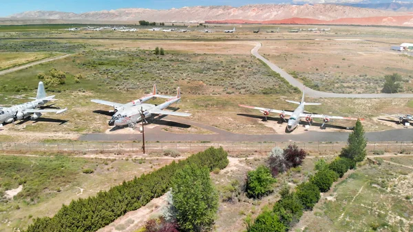 공중 총격전 과 비행 박물관의 항공 사진. 그것은 — 스톡 사진