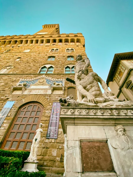 Άγαλμα του Μιχαήλ Άγγελου Δαβίδ στην Piazza Signoria, Φλωρεντία — Φωτογραφία Αρχείου