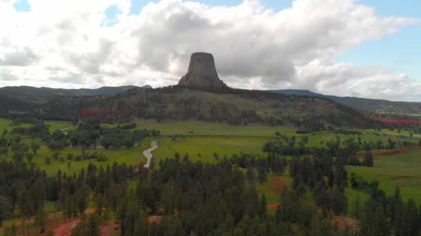 Optagelser Devils Tower Mountain Crook County Wyoming Usa – Stock-video