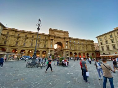 Floransa, İtalya - 26 Eylül 2019: Cumhuriyete Panoramik Bakış