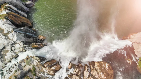 Shoshone Falls, Idaho. Amazing downward aerial view of powerful — Stock Photo, Image