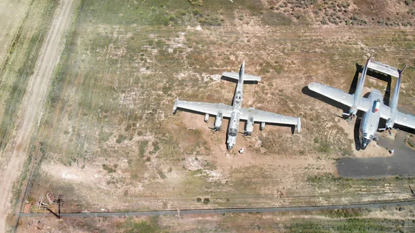 Aerial view of Museum of Flight and Aerial Firefighting. It is a — Stock Photo, Image