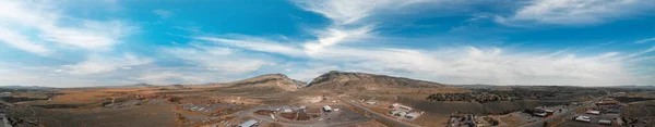 Vista panorámica aérea del paisaje de Cody y Stampede Rodeo Park , — Foto de Stock