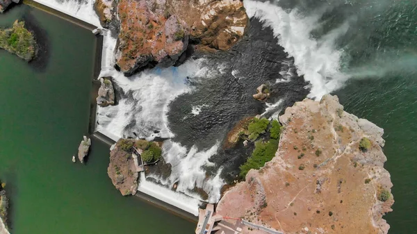 Shoshone Falls, Idaho. Vista aérea descendente surpreendente do poderoso — Fotografia de Stock