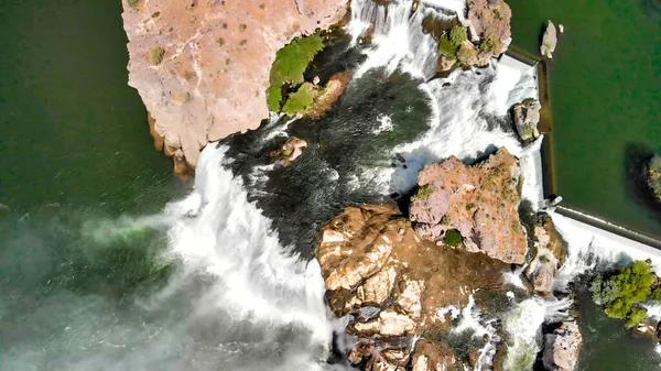 乌萨爱达荷州双瀑布肖肖尼瀑布的空中俯瞰 — 图库照片
