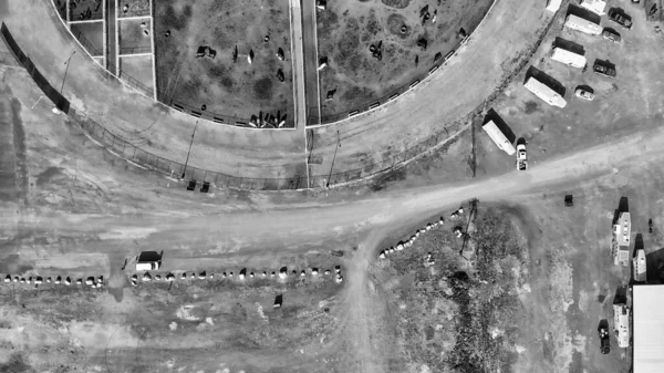 Vista aérea aérea do Parque Cody Stampede e da área circundante , — Fotografia de Stock