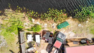 Florida Everglades 'teki dere ve bataklıkların havadan görünüşü, Birleşme
