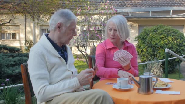 Filmagens Idosos Passando Tempo Casa Aposentadoria — Vídeo de Stock