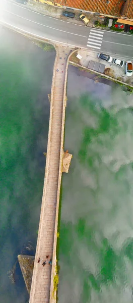 Amazing aerial panoramic view of Devil 's Bridge in Lucca, Italy . — стоковое фото