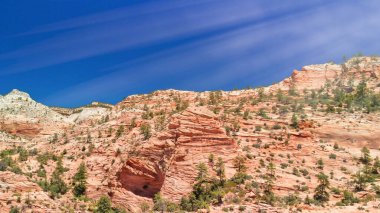 Usa 'daki Zion Ulusal Parkı' nın doğa manzarası. amaz 'ın havadan görüntüsü