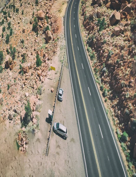 Aerial drone widok erozji piaskowca podróży w Utah Nat — Zdjęcie stockowe