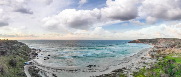 Naplemente panorámás légi kilátás Snelling Beach Kenguru Islan — Stock Fotó