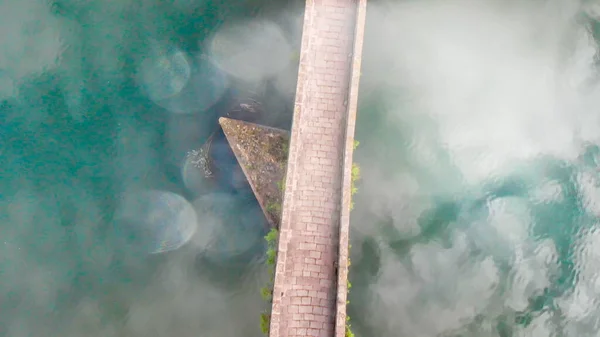 Incredibile veduta aerea di Ponte della Maddalena, conosciuto come Devils — Foto Stock