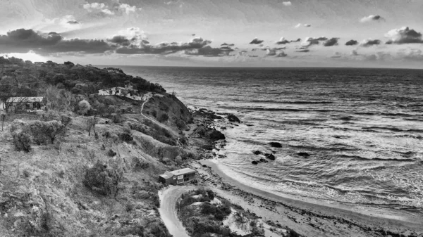 澳洲袋鼠岛上打鼾海滩的空中景观. — 图库照片