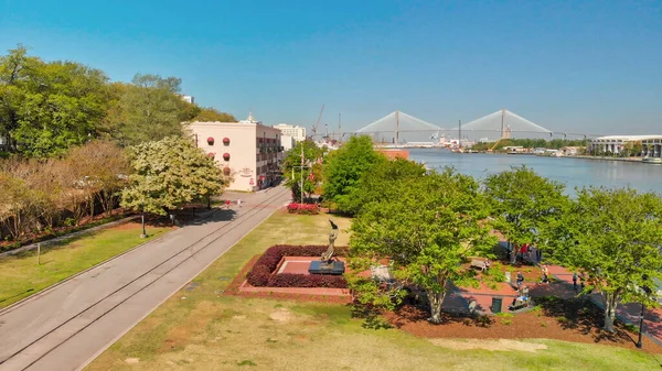 Vista aérea de Savannah, Geórgia, EUA — Fotografia de Stock
