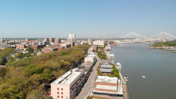 Vista aérea de Savannah, Geórgia, EUA — Fotografia de Stock