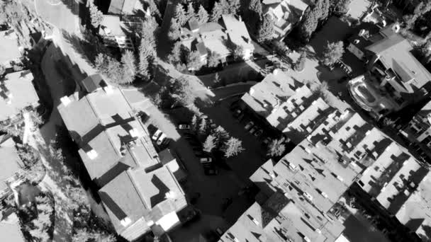 Černobílé Letecké Záběry Malého Města — Stock video