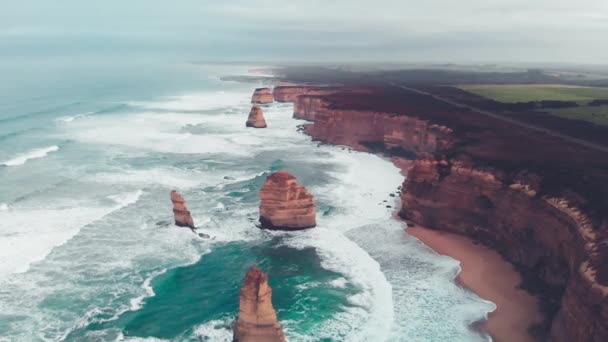 Natursköna Bilder Vackra Vågiga Havet — Stockvideo