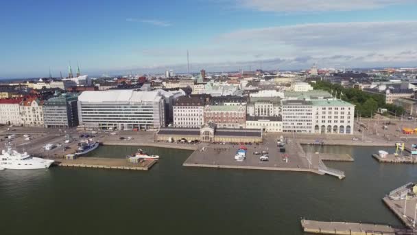 Flygbilder Vackra Gamla Stan Vid Kusten — Stockvideo