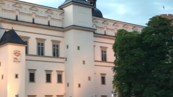 Riprese Panoramiche Del Castello Vilnius Serata — Video Stock