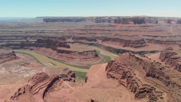 Scenic Footage Dead Horse Mountain Great Canyon Sunny Day — Stock Video