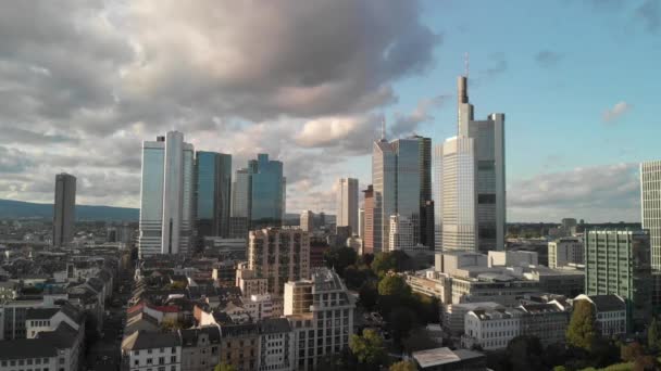 Imagens Aéreas Frankfurt Main Skyline — Vídeo de Stock
