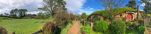 Bellissimo paesaggio del set di film Hobbiton — Foto Stock