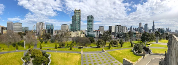 Flygfoto över Melbourne skyline, Victoria, Australien — Stockfoto