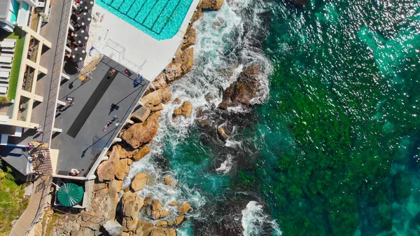 Καταπληκτική εναέρια άποψη του τοπίου Bondi Beach στο Σίδνεϊ, Αυστραλία — Φωτογραφία Αρχείου