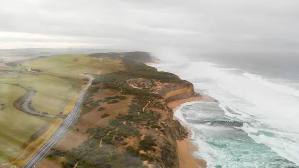 Overhead aerial view of beautiful australian coastline — Stock Photo, Image