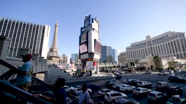 Zdjęcia Lotnicze Ludzi Ulicy Las Vegas — Wideo stockowe
