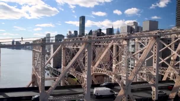 Εναέρια Πλάνα Από Γέφυρα Του Μπρούκλιν Νέα Υόρκη Usa — Αρχείο Βίντεο