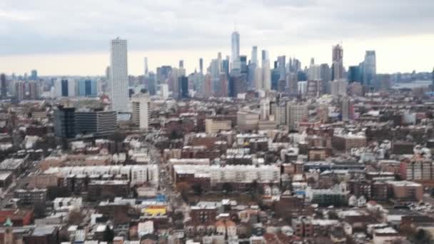 Aerial Footage Beautiful New York City Сша — стоковое видео