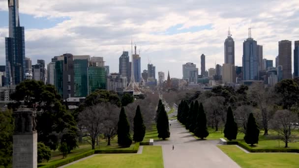 Légi Felvétel Shrine Remembrance Ről Melbourne City — Stock videók