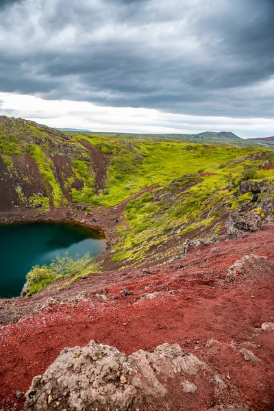 Iceland landscape. Kerid Crater in summer season — 스톡 사진