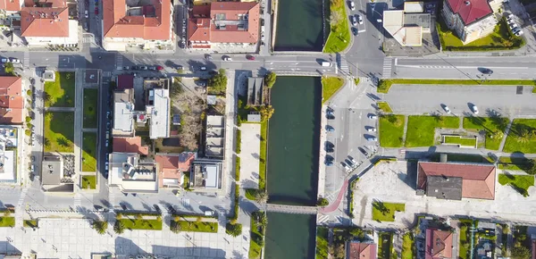 Panorama overhead nedåt vy över gatan och hem i Italien — Stockfoto