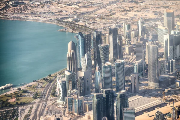 Vista aérea de Doha, Qatar — Fotografia de Stock