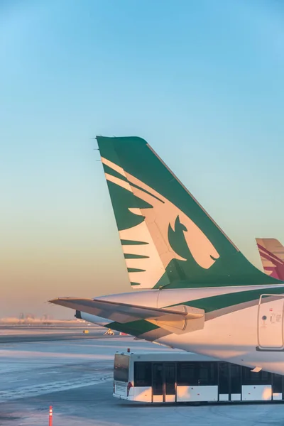 Dauhá, Katar - 12. prosince 2016: Letadla v Dauhá International — Stock fotografie